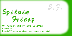 szilvia friesz business card